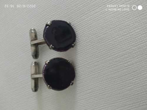 boutons de manchette , céramique violette