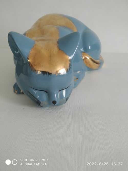 Fornasetti , chat turquoise et or, modèle original – Image 5