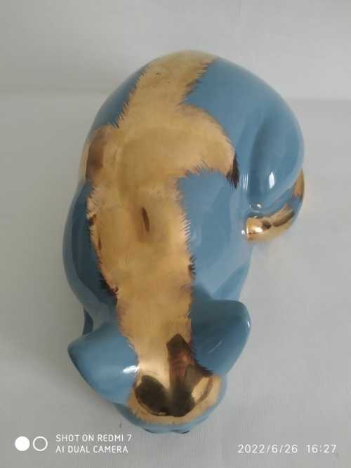 Fornasetti , chat turquoise et or, modèle original – Image 2