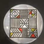 Capron Assiette motif géométrique