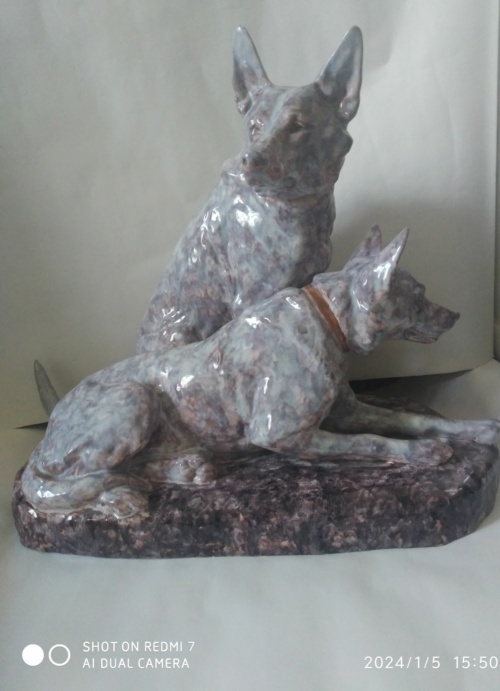 Louis Riché, les deux amis, importante sculpture animalière – Image 2