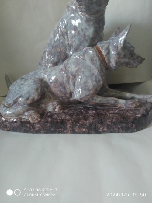 Louis Riché, les deux amis, importante sculpture animalière – Image 6