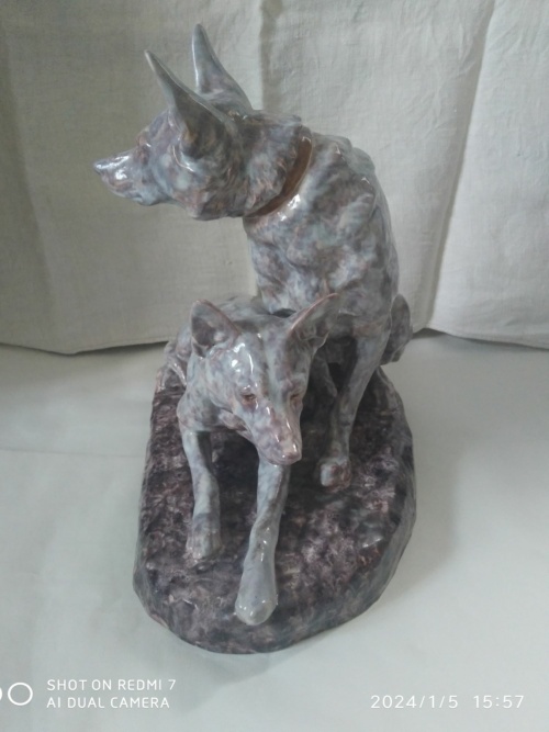 Louis Riché, les deux amis, importante sculpture animalière – Image 12