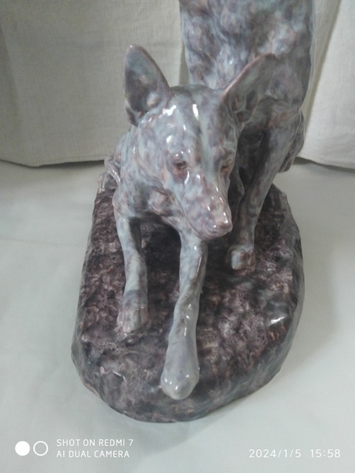 Louis Riché, les deux amis, importante sculpture animalière – Image 14
