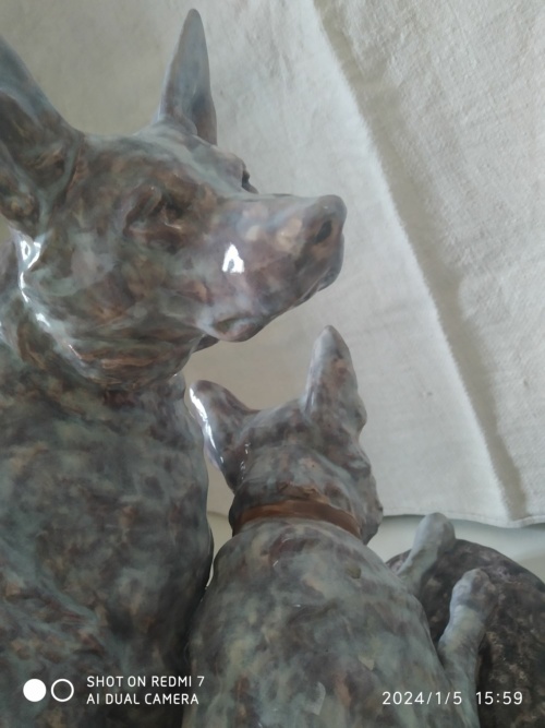 Louis Riché, les deux amis, importante sculpture animalière – Image 4