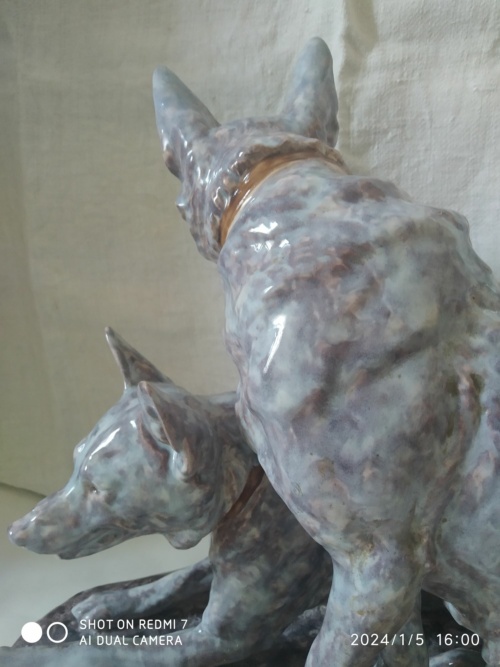 Louis Riché, les deux amis, importante sculpture animalière – Image 5