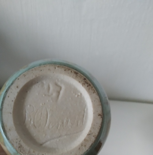 René Dénert vase en porcelaine de grès à couverte irisée – Image 8
